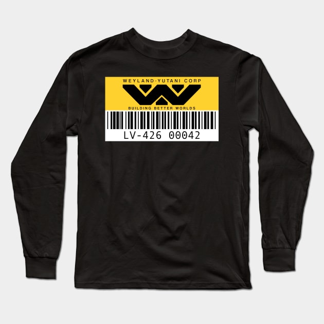 Weyland Yutani Asset tag Long Sleeve T-Shirt by Bryan Finster